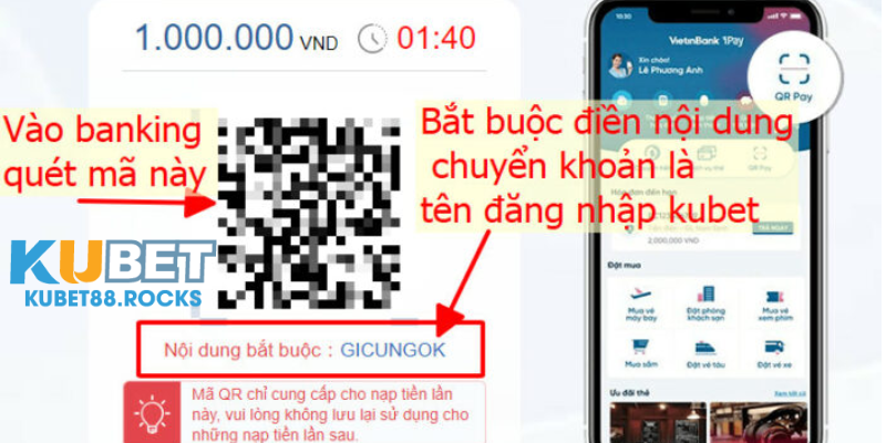 : Quét mã QR bằng ứng dụng ngân hàng